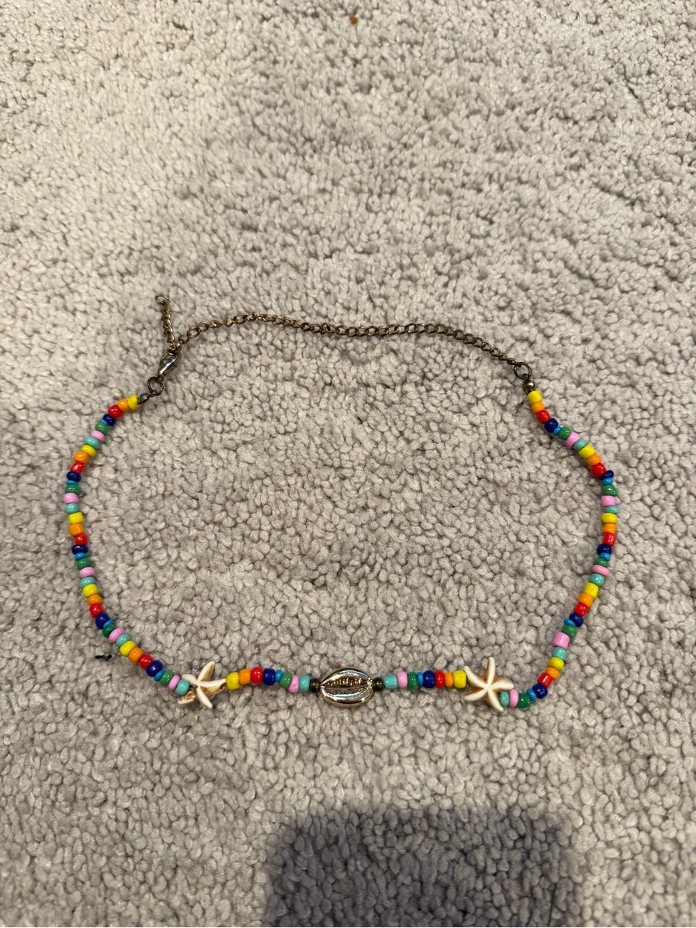 SHEIN Multicolor Seed Bead Shell & Starfish Necklace